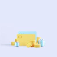 3d rendering coin objects, Simple financial related icons photo