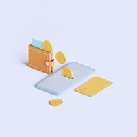 3d rendering coin objects, Simple financial related icons photo