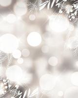 christmas bokeh background with decorative festive elements vector