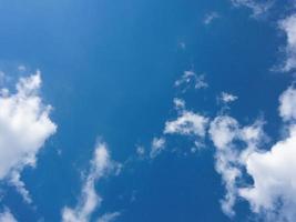 Clear blue sky and white clouds summer background photo