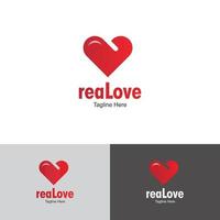 plantilla de diseño de logotipo de amor real-diseño de logotipo de cuidado del corazón. corazón de amor en el signo del infinito. firme en la postal para el día de san valentín, impresión de boda. vector