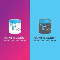 Paint Bucket Logo Design Template-a bucket, a can of paint, glue pouring out. vector