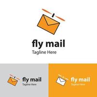 Fly Mail Logo Design Template-flying message. Mail icon. Envelope sign. Email icon. Letter. Mailbox. Contact form. Important message. Important letter. Add to favorites. vector