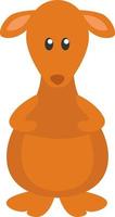 Orange kangaroo, illustration, vector, on a white background. vector