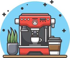 ilustración simple de la máquina de café vector