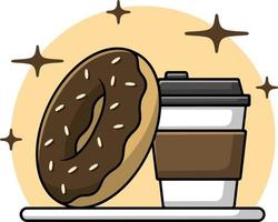 ilustración simple de donut de café vector