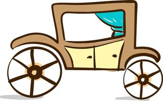 A brown horse carriage, vector or color illustration.