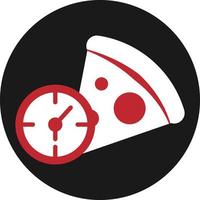 Pizza is being made, illustration, vector on a white background.