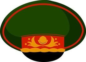 Military cap, illustration, vector on white background.