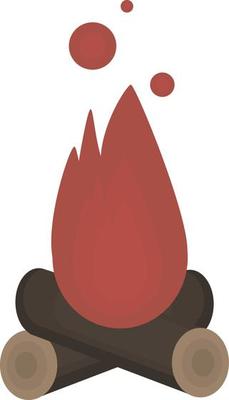 Bonfire, illustration, vector on white background.
