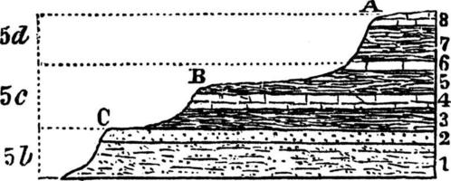 Stratification, vintage illustration vector