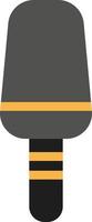 Yellow microphone, illustration, vector on white background.