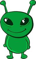 Happy small alien, illustration, vector on white background