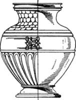 Majolica Urn, vintage illustration. vector