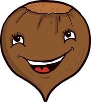 Laughing chestnut, illustration, vector on a white background.