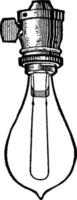 Incandescent light bulb, vintage illustration. vector