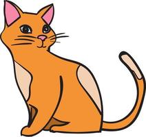 gato naranja, ilustración, vector sobre fondo blanco.