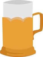 Glass of beer, illustration, vector on white background.