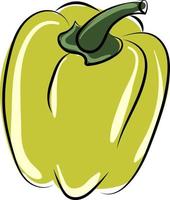 Green pepper, illustration, vector on white background.