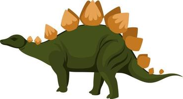 Green Stegosaurus, illustration, vector on white background