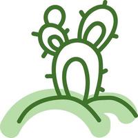 Green bunny ears cactus, illustration, vector on a white background.