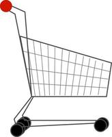 Shopping cart, illustration, vector on white background.