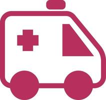coche de ambulancia rosa, ilustración, sobre un fondo blanco. vector