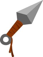 Kunai weapon, illustration, vector on white background.