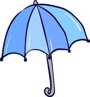 Blue umbrella, illustration, vector on white background.