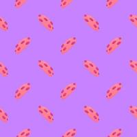 Pink cookie , seamless pattern on a purple background. vector