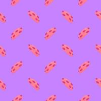 Pink cookie , seamless pattern on a purple background. vector