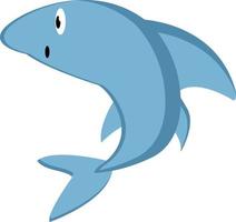 Blue shark, illustration, vector on white background.