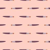 Makeup brush , seamless pattern on a pink background. vector