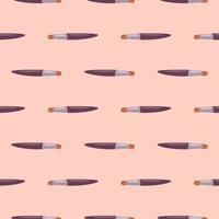 Makeup brush , seamless pattern on a pink background. vector