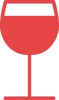 Wine in red glass, illustration, vector on a white background.