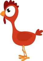 Young red hen, illustration, vector on a white background.