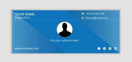 Minimal Email Signature Template design vector