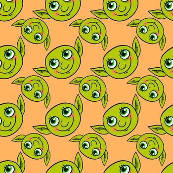 Troll pattern, seamless pattern on orange background. vector