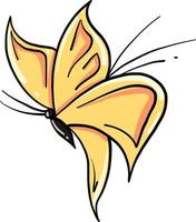 mariposa amarilla, ilustración, vector sobre fondo blanco