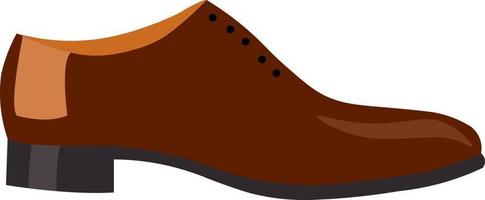 Zapato de hombre marrón, ilustración, vector sobre fondo blanco.