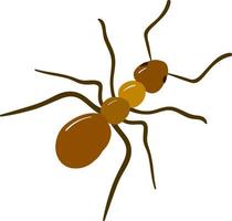 Brown ant, illustration, vector on white background.