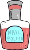 Pink nail polish bottle, illustration, vector on white background.