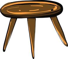 Small wooden table, illustration, vector on a white background.