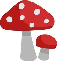 Red fly agaric, icon illustration, vector on white background