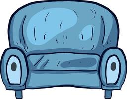 Blue sofa,illustration,vector on white background vector