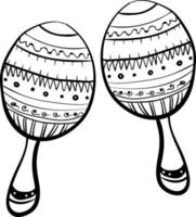 Maracas drawing, illustration, vector on white background.