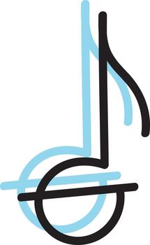 Note with a line, illustration, vector on white background.