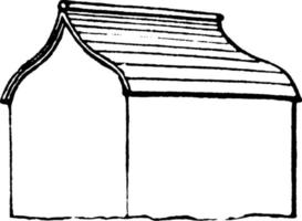 Ogee Roof, vintage illustration. vector