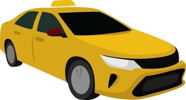Yellow taxi, illustration, vector on white background
