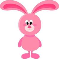 Pink bunny, illustration, vector on white background.